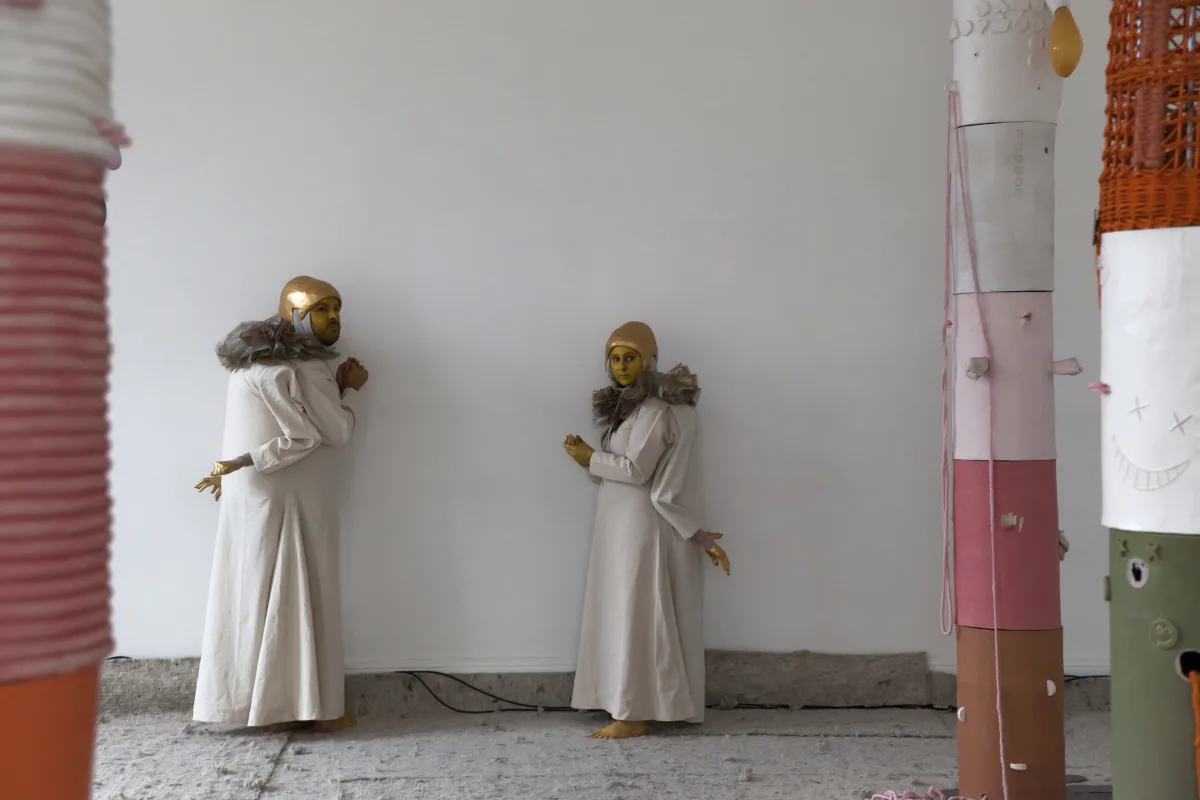 Image: 'The Gatekeepers' by Jonathan Baldock, with Florence Peake and Chlöe Herington