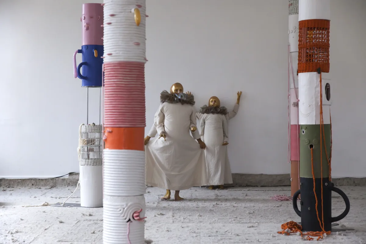 Image: 'The Gatekeepers' by Jonathan Baldock, with Florence Peake and Chlöe Herington