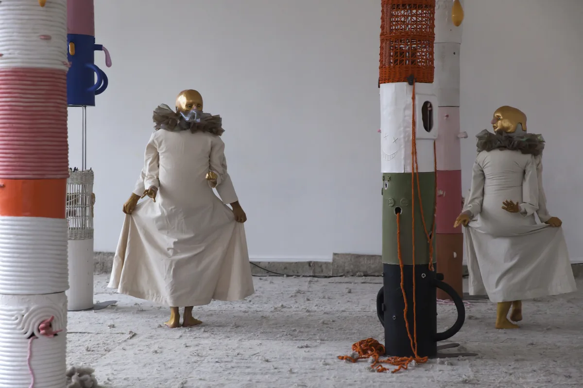 Image: 'The Gatekeepers' by Jonathan Baldock, with Florence Peake and Chlöe Herington