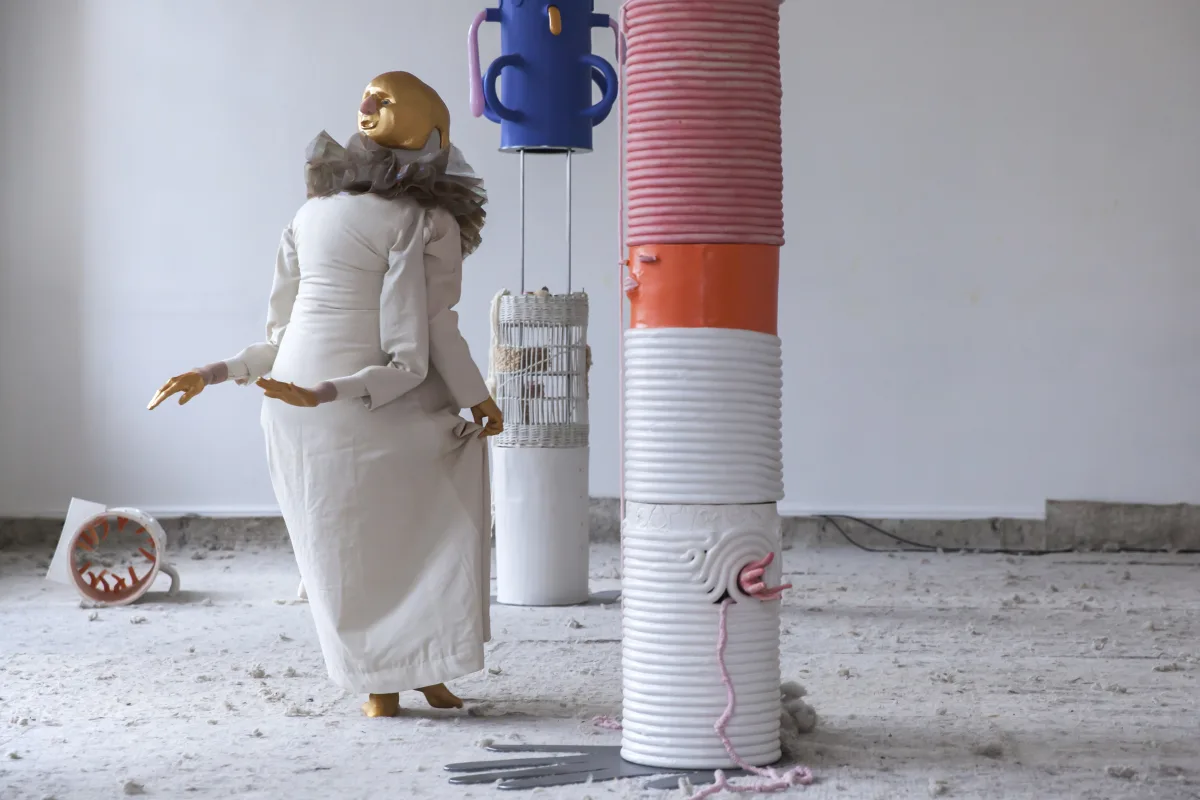 Image: 'The Gatekeepers' by Jonathan Baldock, with Florence Peake and Chlöe Herington
