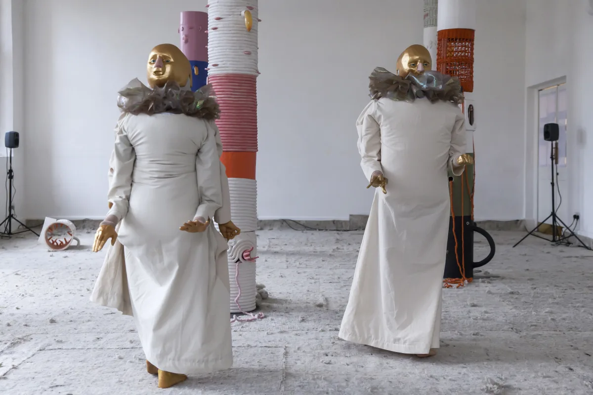 Image: 'The Gatekeepers' by Jonathan Baldock, with Florence Peake and Chlöe Herington