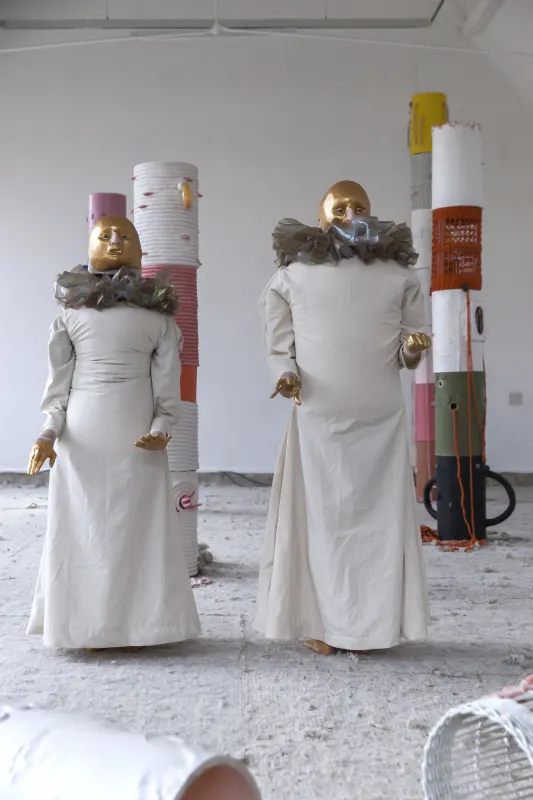 Image: 'The Gatekeepers' by Jonathan Baldock, with Florence Peake and Chlöe Herington