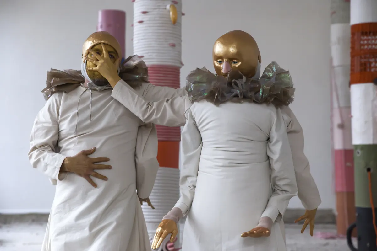 Image: 'The Gatekeepers' by Jonathan Baldock, with Florence Peake and Chlöe Herington
