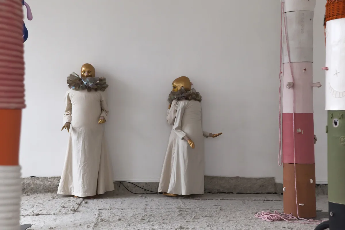 Image: 'The Gatekeepers' by Jonathan Baldock, with Florence Peake and Chlöe Herington
