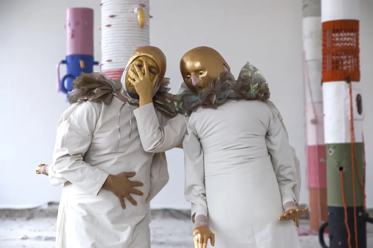Image: 'The Gatekeepers' by Jonathan Baldock, with Florence Peake and Chlöe Herington