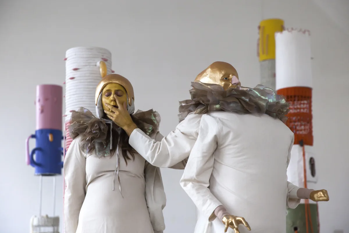 Image: 'The Gatekeepers' by Jonathan Baldock, with Florence Peake and Chlöe Herington
