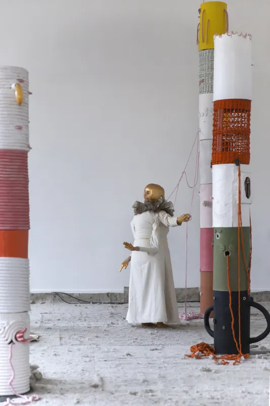 Image: 'The Gatekeepers' by Jonathan Baldock, with Florence Peake and Chlöe Herington