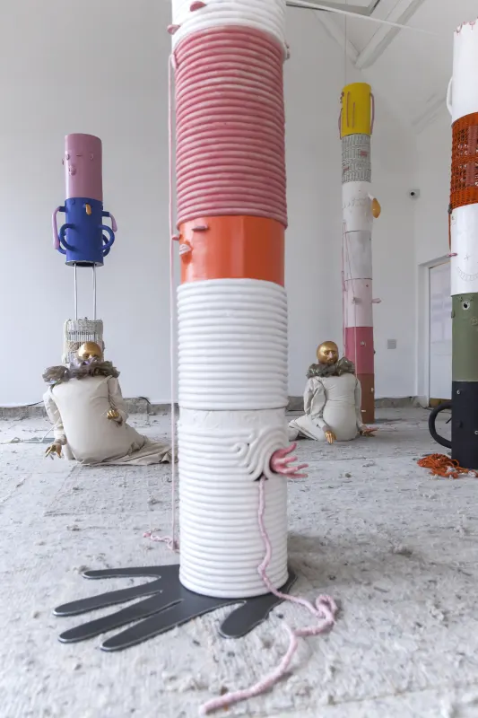 Image: 'The Gatekeepers' by Jonathan Baldock, with Florence Peake and Chlöe Herington