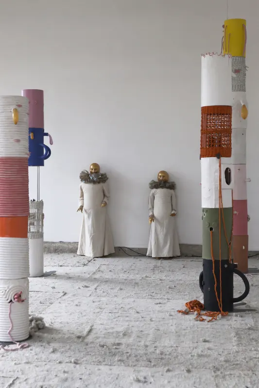 Image: 'The Gatekeepers' by Jonathan Baldock, with Florence Peake and Chlöe Herington