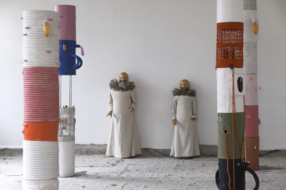 Image: 'The Gatekeepers' by Jonathan Baldock, with Florence Peake and Chlöe Herington