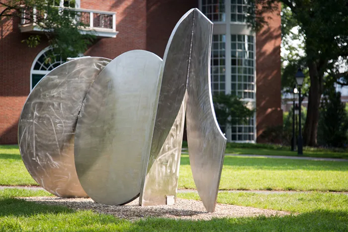 Image: Artworks by Melvin Edwards and Yinka Shonibare CBE RA installed at Harvard College