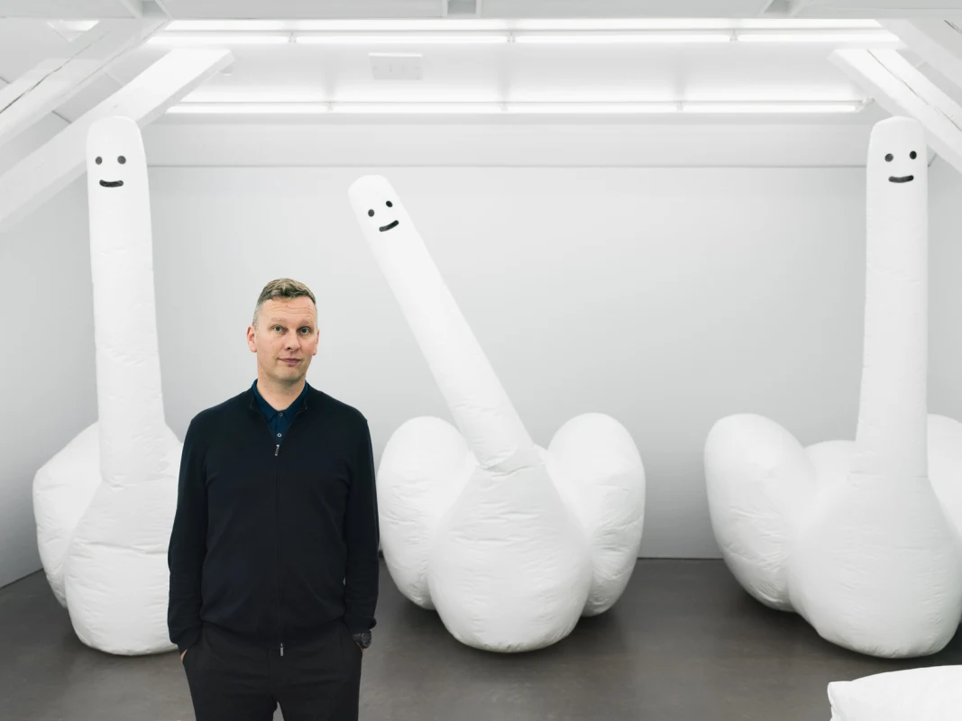 Image: David Shrigley, 'Exhibition of Inflatable Swan Things'