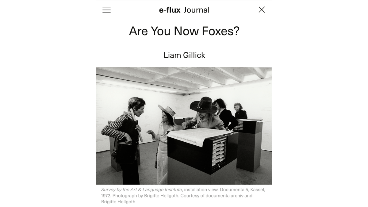 Are You Now Foxes? e-flux Journal