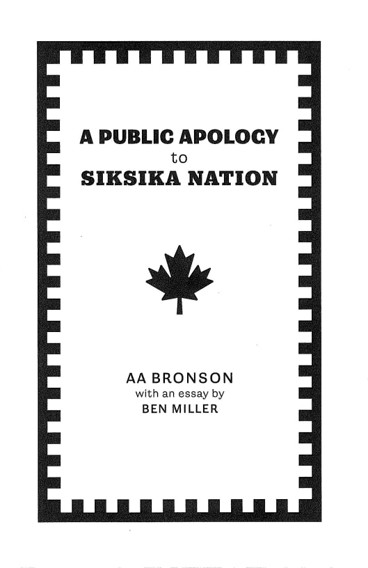 AA Bronson A Public Apology to Siksika Nation