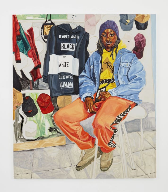Jordan Casteel in Giants: Art from the Dean Collection of Swizz Beatz and Alicia Keys Group show at Virginia Museum...