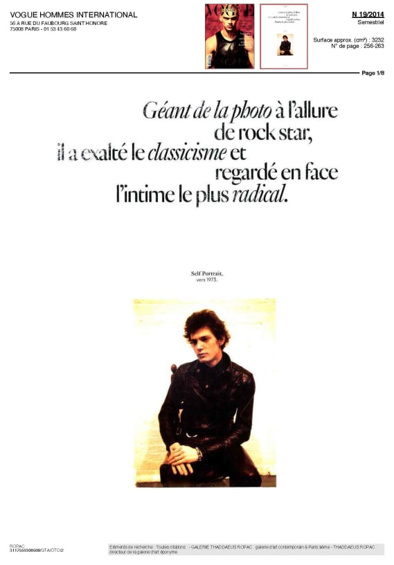 Géant de la photo à l'allure de rock star, il exalté le classicisme at regardé en face l'intime le plus...