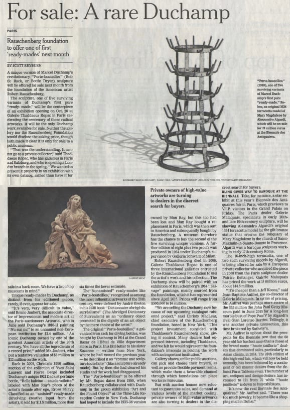 For sale: A rare Duchamp