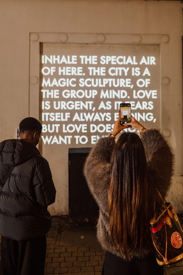 Robert Montgomery's 'Poetry in Lights' A collaboration between Robert Montgomery and People’s Museum Somers Town