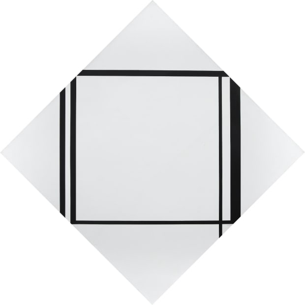 White Diamond with Six Black Lines (IB773), 1970