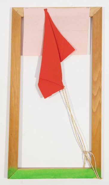 untitled (felt - red on pink w/string), 1974