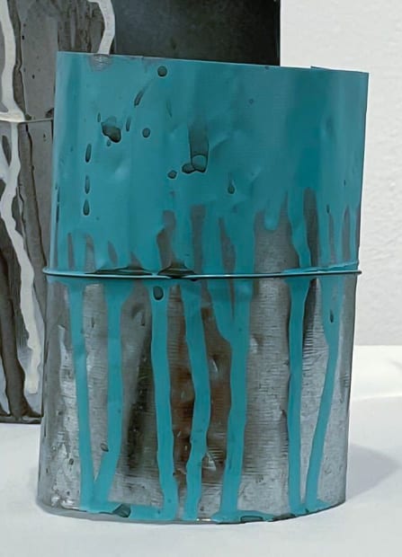 untitled sculpture (small silver and blue)