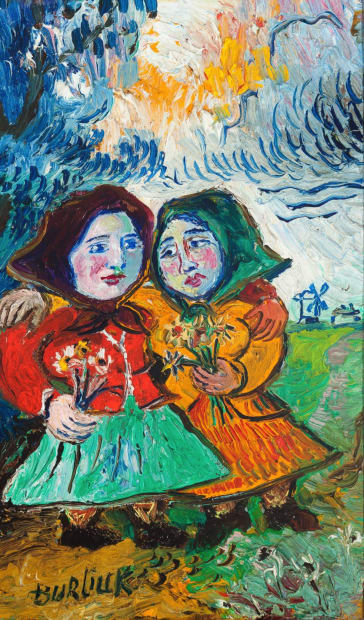Two Peasant Women With Flowers