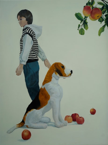 宋宛瑾 Song Wanjin, 阿旺和冬冬一起看苹果树 A Wang and Dongdong Looking at the Apple Tree Together, 2024