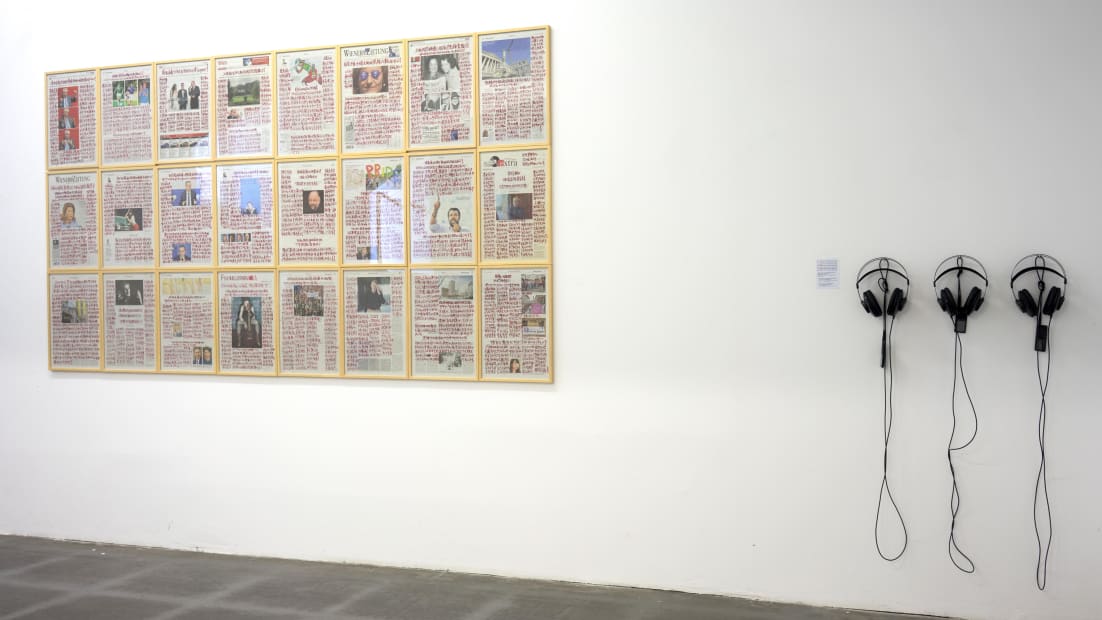 Manifesting a Newspaper, installation view, das weisse haus, Vienna, Austria, 2020