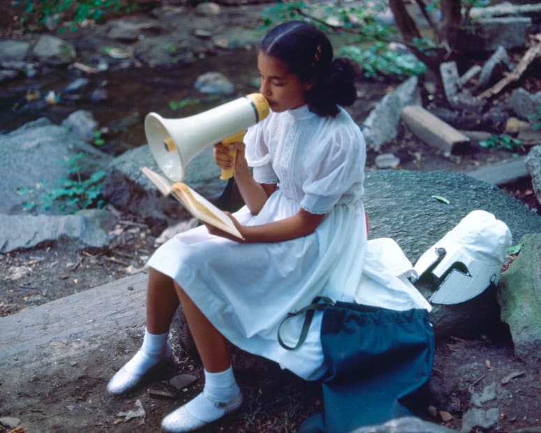 Rivers, First Draft: A Little Girl with Pink Sash memorizes her Latin lesson, 1982/2015