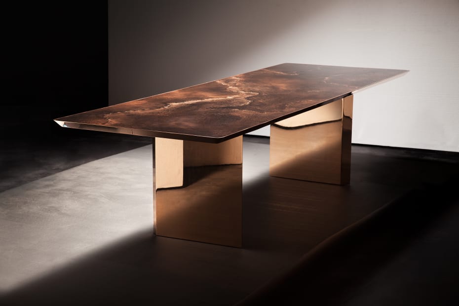 Bronze Tramazite Parallelogram Table (Work Available for Commission), 2014