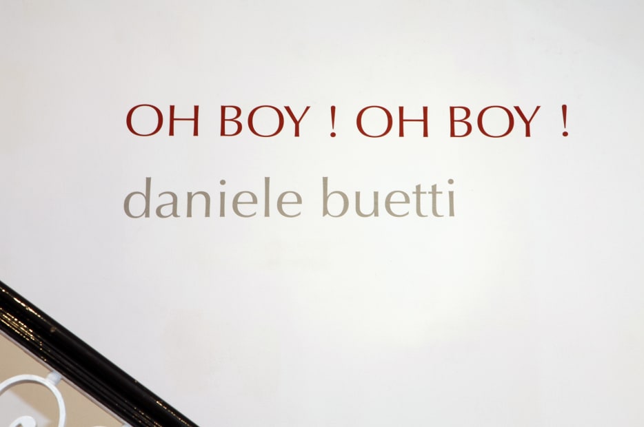 Daniele Buetti 'Oh boy Oh Boy': exhibition view Aeroplastics @ Rue Blanche, Brussels, 2010.