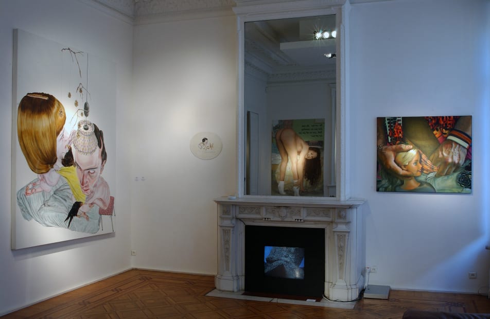 Playtime : exhibition view / Aeroplastics, Rue Blanche str., Brussels, 2005. Ph: Vincent Everarts / from left to right, works by Léopold Rabus and István Nyári