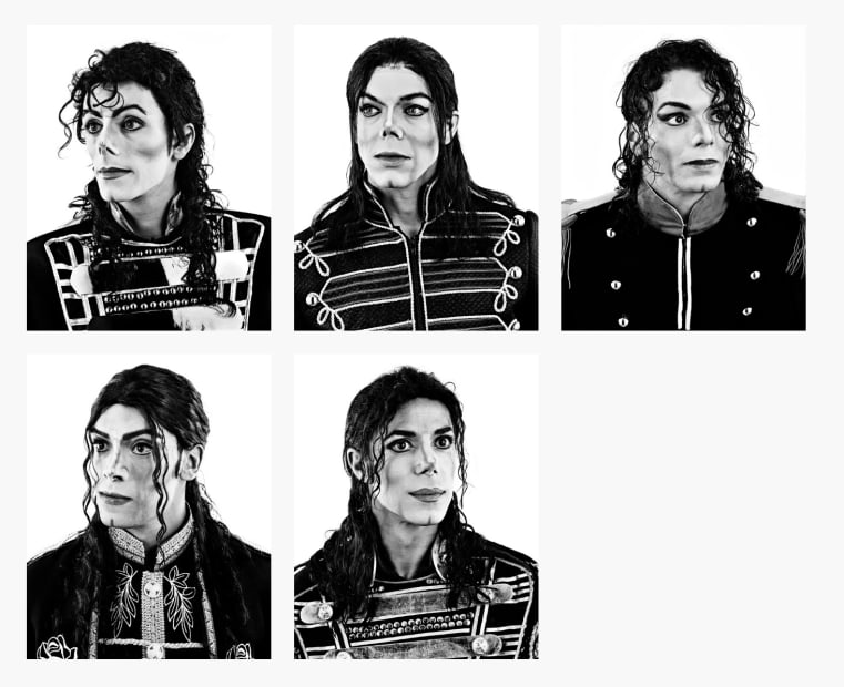 Valérie Belin, Untitled (Series "Michael Jackson"), 2003, Bw print, 161 x 125 cm each Courtesy Galerie Xippas, Paris