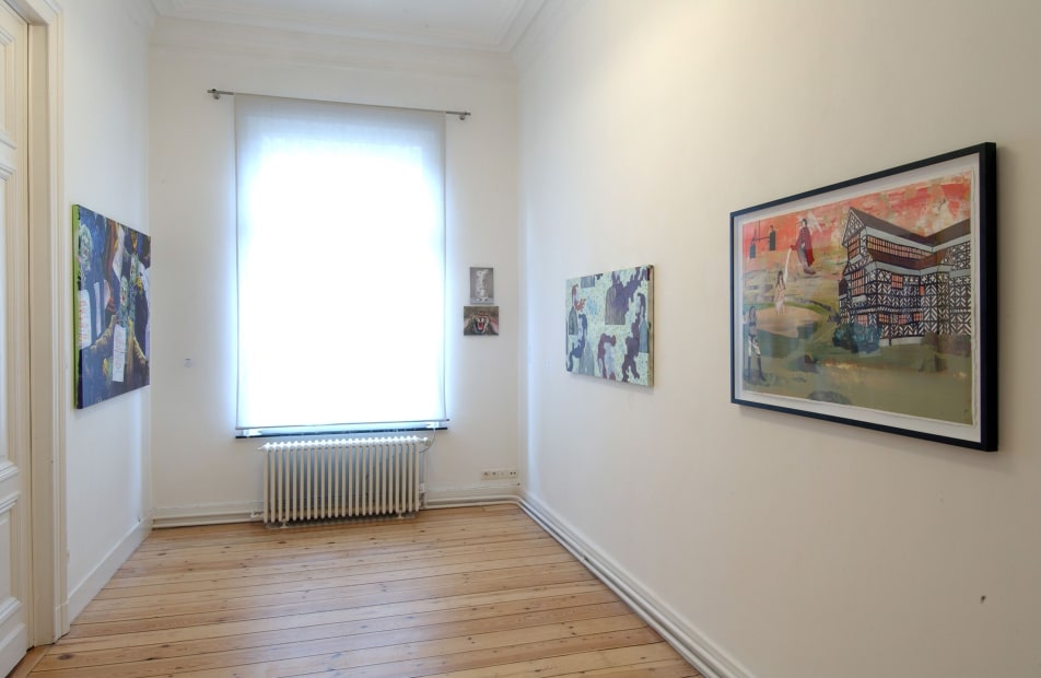 After Nature: exhibition view / Aeroplastics, Rue Blanche str, 2007 / from left to right, works by Eric WHITE, Stephan BALLEUX, Eric WHITE, Elizabeth HUEY