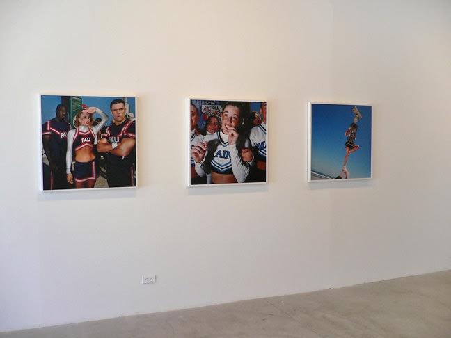 Brian Finke. (left to right) Cheerleader # 81, 2002; Cheerleader #19, 2001; Cheerleader #2, 2001. Chromogenic print 30 x 30 inches each.