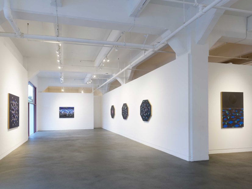 Installation view of Adia Millett: Reflections on Black, January 16 - March 9, 2024 at Haines Gallery, San Francisco Photo: Robert Divers Herrick