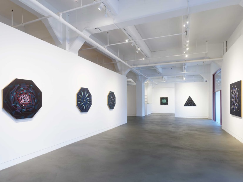 Installation view of Adia Millett: Reflections on Black, January 16 - March 9, 2024 at Haines Gallery, San Francisco Photo: Robert Divers Herrick