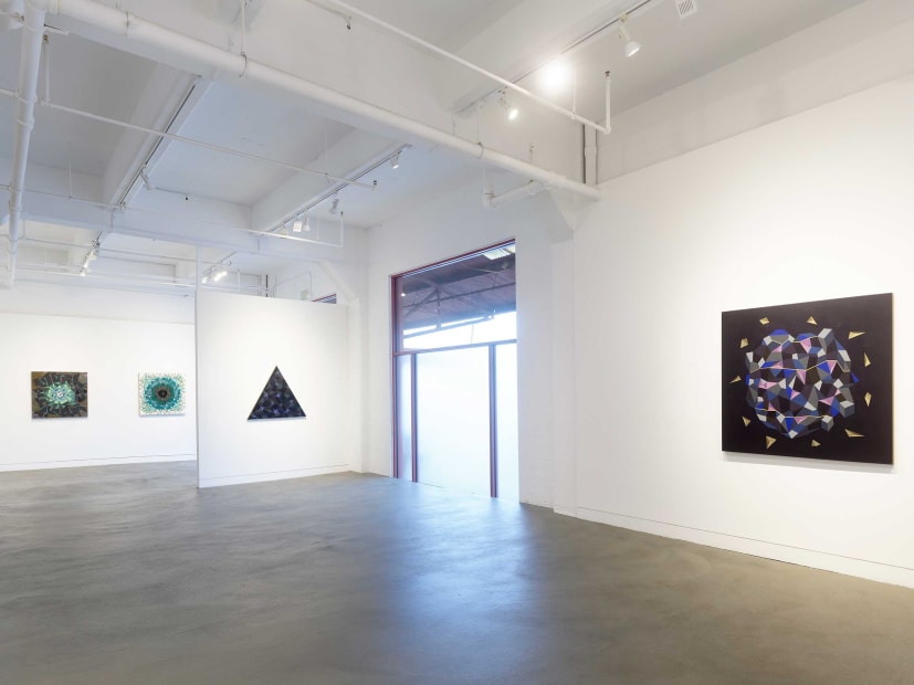 Installation view of Adia Millett: Reflections on Black, January 16 - March 9, 2024 at Haines Gallery, San Francisco Photo: Robert Divers Herrick