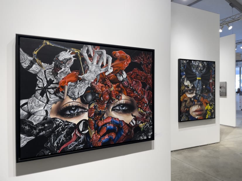 Picture of the Harman Projects booth at Outsider Art Fair