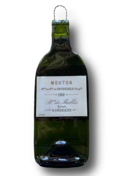Original Mouton Rothschild Bordeaux 1900 vintage wine cheese tray / decorative plaque