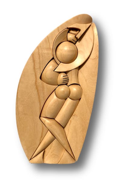Roberto de fortino, "Tango Argentina" Cubist Figurative Wood Sculpture by Roberto de Fortino, 2006