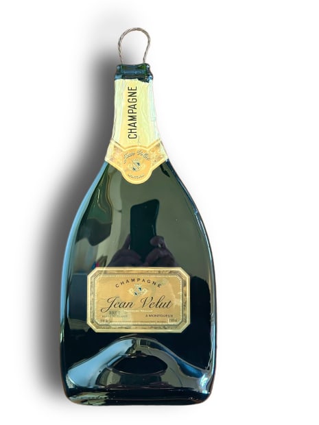 Original Jean Velut Champagne vintage wine cheese tray / decorative plaque