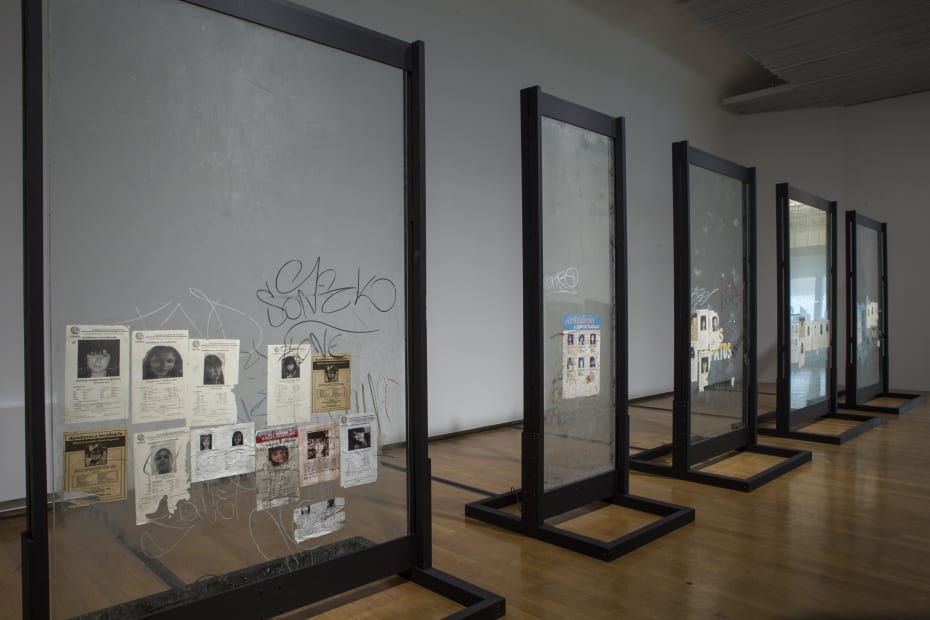 Installation view, Teresa Margolles: Ya Basta hijos de puta, PAC Padiglione d'Arte Contemporanea, Milan, Italy, 2018