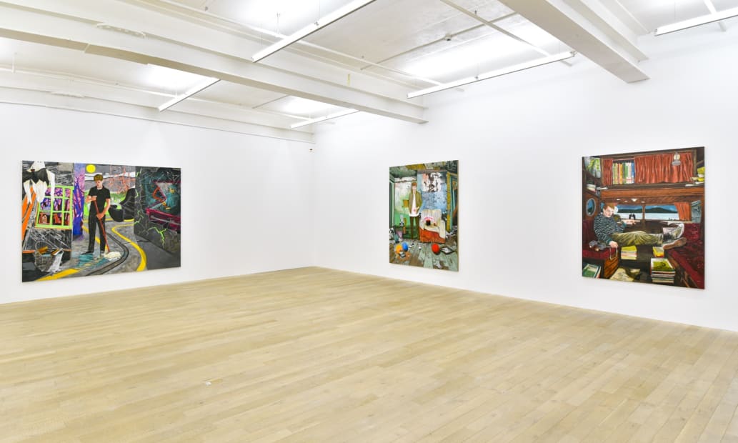Installation view, Hernan Bas: Interiors, Galerie Peter Kilchmann, Zurich, Switzerland, 2020
