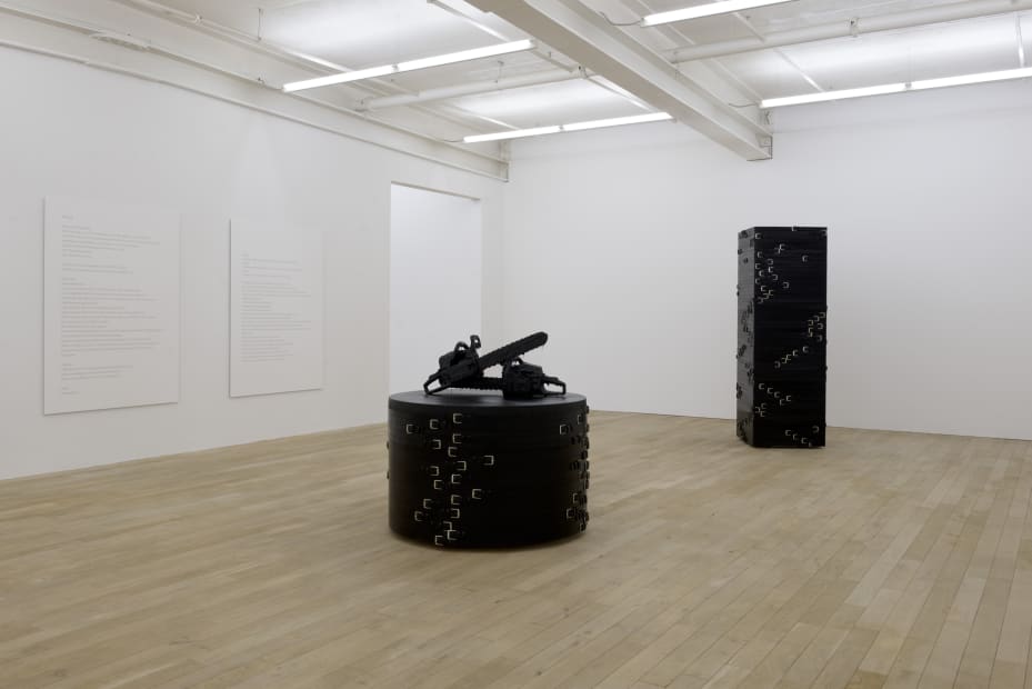 Installation view, Monica Bonvicini: Forget All Instructions, Galerie Petere Kilchmann, Zurich, Switzerland, 2015, Photo: Sebastian Schaub