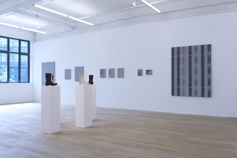 Installation view, Tobias Kaspar: Surface Apparent, Galerie Peter Kilchmann, Zurich, Switzerland, 2016, Photo: Sebastian Schaub