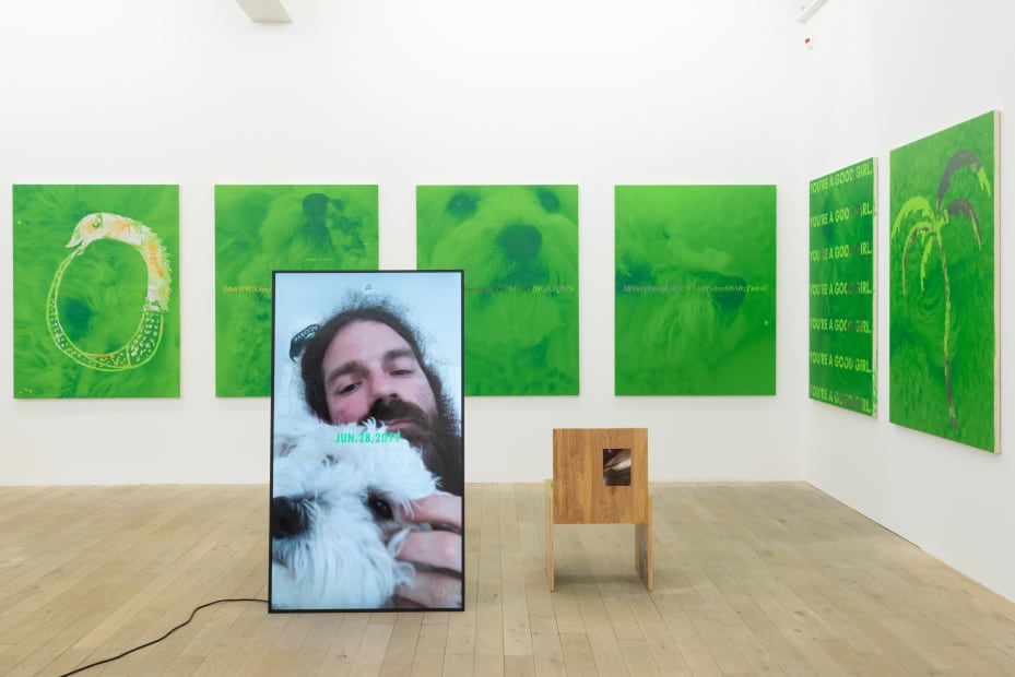 Installation view, Fabian Marti: I LÄBE NO, Galerie Peter Kilchmann, Zurich, Switzerland, 2019, Photo: Sebastian Schaub
