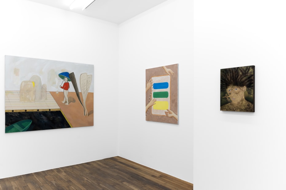 Installation views, Group Show: Figurative Painting in France Today (selection), Galerie Peter Kilchmann, Paris, 2023. Photos: Axel Fried