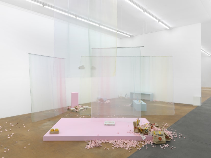 Installation view, Tobias Kaspar: The Cherry Orchard, MAMCO, Geneva, Switzerland, 2022