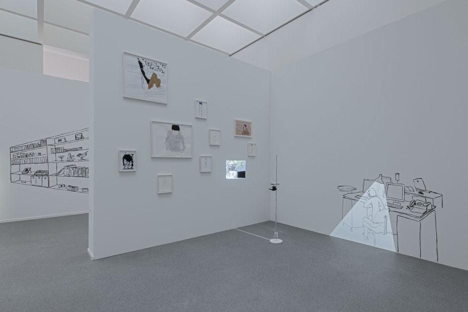 Installation view, Zilla Leutenegger: Ring My Bell, Pinakothek der Moderne, Munich, Germany, 2015